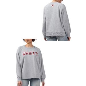 NFL Women's Shining Lurex Fleece Crewneck w Square Neckline Chiefs - Regular